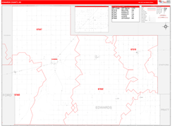 Edwards County, KS Digital Map Red Line Style