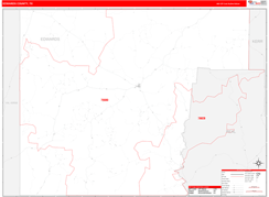 Edwards County, TX Digital Map Red Line Style