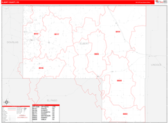 Elbert County, CO Digital Map Red Line Style