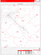 Elkhart County, IN Digital Map Red Line Style