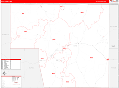 Elko County, NV Digital Map Red Line Style