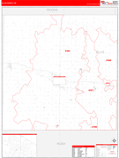 Ellis County, KS Digital Map Red Line Style
