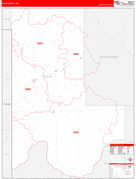 Ellis County, OK Digital Map Red Line Style