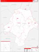 Emanuel County, GA Digital Map Red Line Style