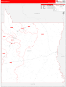 Emery County, UT Digital Map Red Line Style