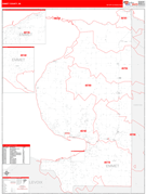 Emmet County, MI Digital Map Red Line Style