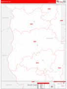 Emmons County, ND Digital Map Red Line Style