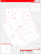 Erath County, TX Digital Map Red Line Style