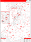 Erie County, NY Digital Map Red Line Style