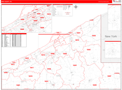 Erie County, PA Digital Map Red Line Style