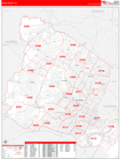 Essex County, NJ Digital Map Red Line Style