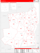 Essex County, NY Digital Map Red Line Style