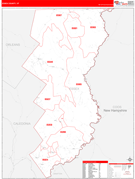 Essex County, VT Digital Map Red Line Style