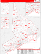 Fairfield County, CT Digital Map Red Line Style