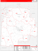 Fairfield County, OH Digital Map Red Line Style