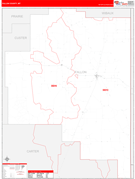 Fallon County, MT Digital Map Red Line Style