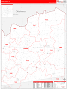 Fannin County, TX Digital Map Red Line Style