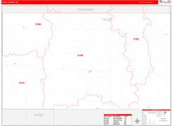 Faulk County, SD Digital Map Red Line Style