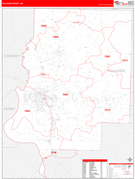 Faulkner County, AR Digital Map Red Line Style