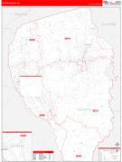 Fayette County, GA Digital Map Red Line Style