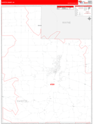 Fayette County, IN Digital Map Red Line Style