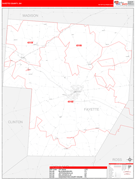 Fayette County, OH Digital Map Red Line Style