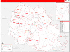 Fayette County, WV Digital Map Red Line Style