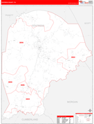 Fentress County, TN Digital Map Red Line Style