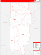 Ferry County, WA Digital Map Red Line Style