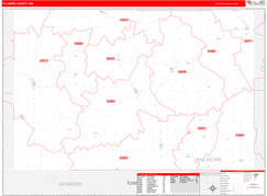 Fillmore County, MN Digital Map Red Line Style