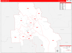 Flathead County, MT Digital Map Red Line Style