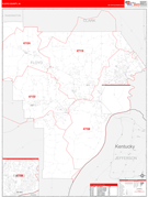 Floyd County, IN Digital Map Red Line Style