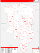 Floyd County, KY Digital Map Red Line Style