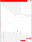 Foard County, TX Digital Map Red Line Style