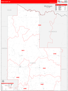 Forest County, WI Digital Map Red Line Style