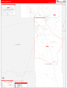 Forrest County, MS Digital Map Red Line Style