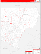 Forsyth County, GA Digital Map Red Line Style