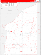 Fountain County, IN Digital Map Red Line Style