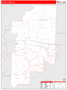 Franklin County, AR Digital Map Red Line Style