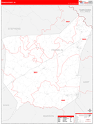 Franklin County, GA Digital Map Red Line Style