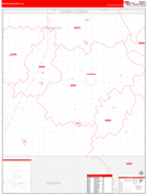 Franklin County, IA Digital Map Red Line Style