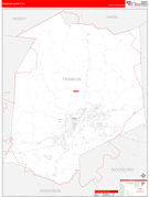 Franklin County, KY Digital Map Red Line Style