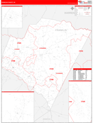 Franklin County, NC Digital Map Red Line Style