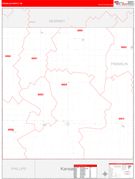 Franklin County, NE Digital Map Red Line Style