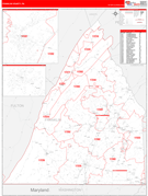 Franklin County, PA Digital Map Red Line Style