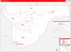 Franklin County, WA Digital Map Red Line Style