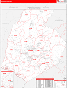 Frederick County, MD Digital Map Red Line Style