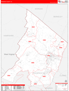 Frederick County, VA Digital Map Red Line Style