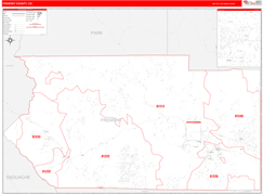 Fremont County, CO Digital Map Red Line Style