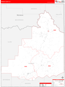 Fremont County, ID Digital Map Red Line Style